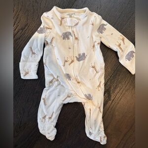 Carter's White and Gray Baby sleeper Onesie